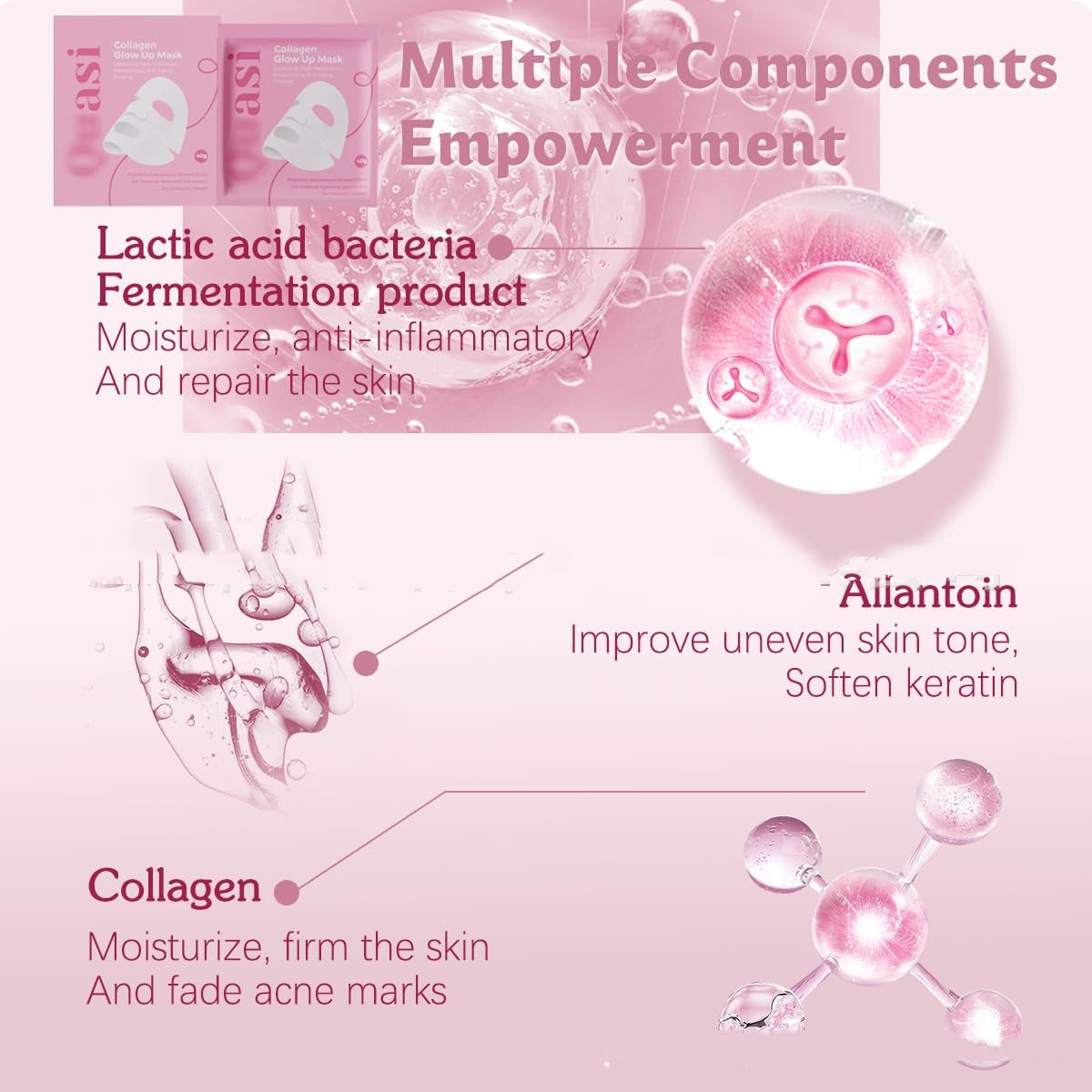 Collagen overnight face mask displayed with skincare tools for nighttime routine