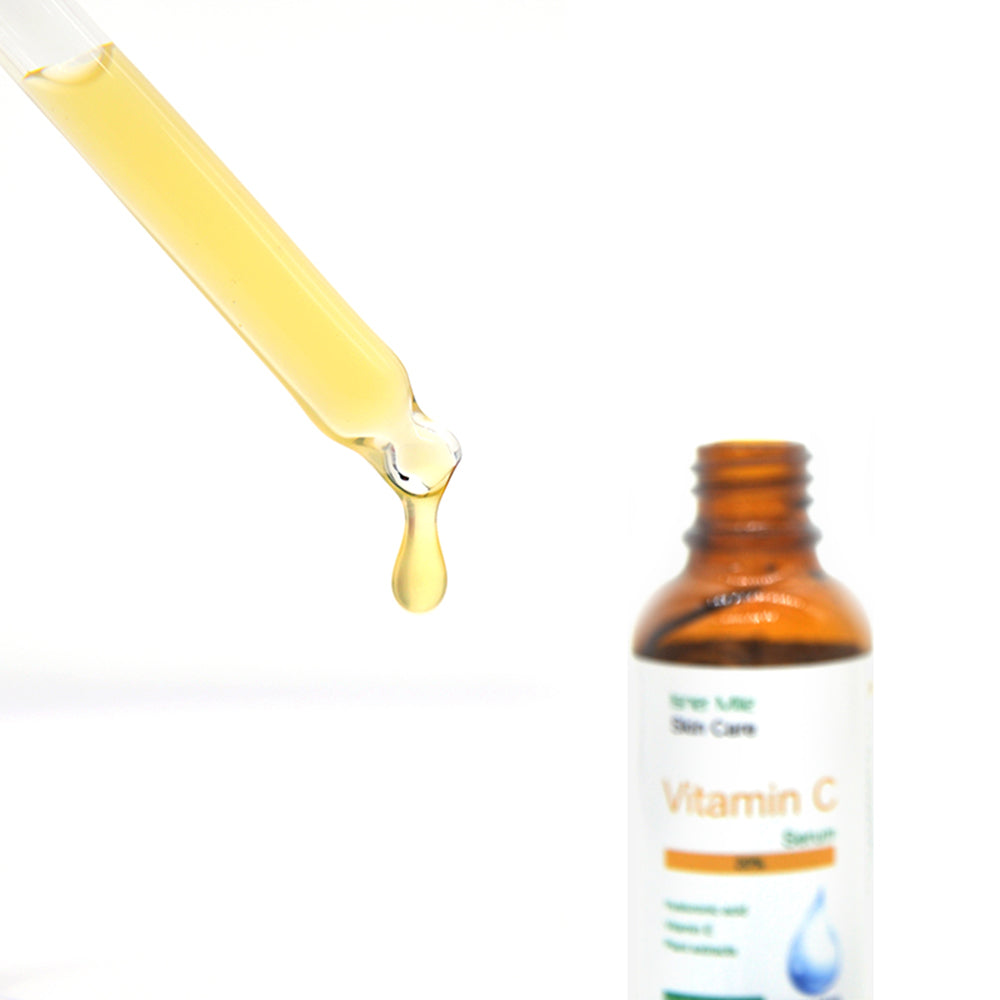Vitamin C undiluted skin care emphasizing brightened, hydrated, and rejuvenated skin