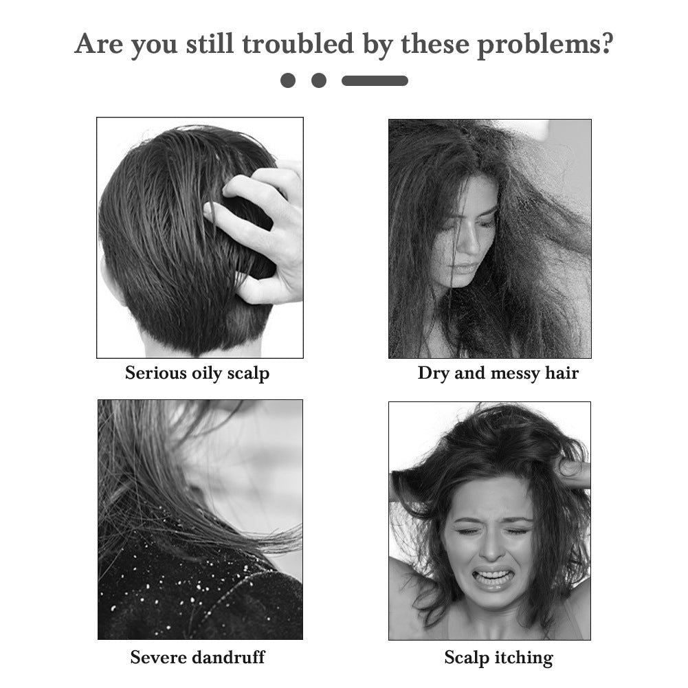 Before and after results using herbal anti-dandruff and anti-mite shampoo