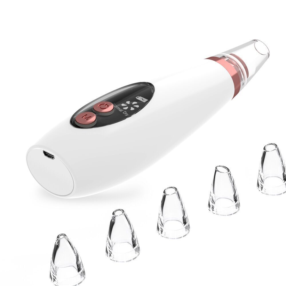 Blackhead remover vacuum with interchangeable heads for different skin areas