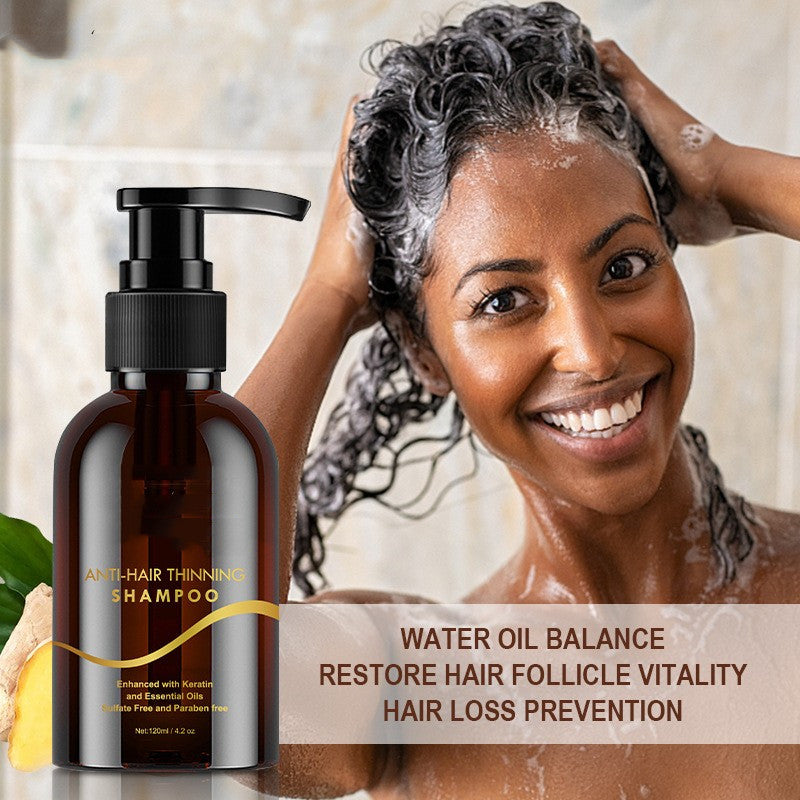 Before and after using ginger anti-dandruff shampoo for healthy hair