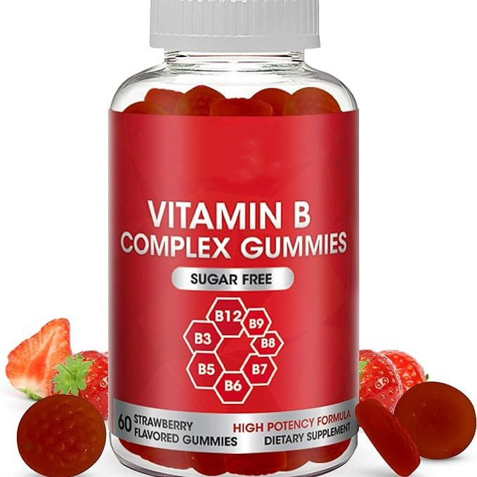 Person taking Vitamin B Complex gummy supplement for daily wellness