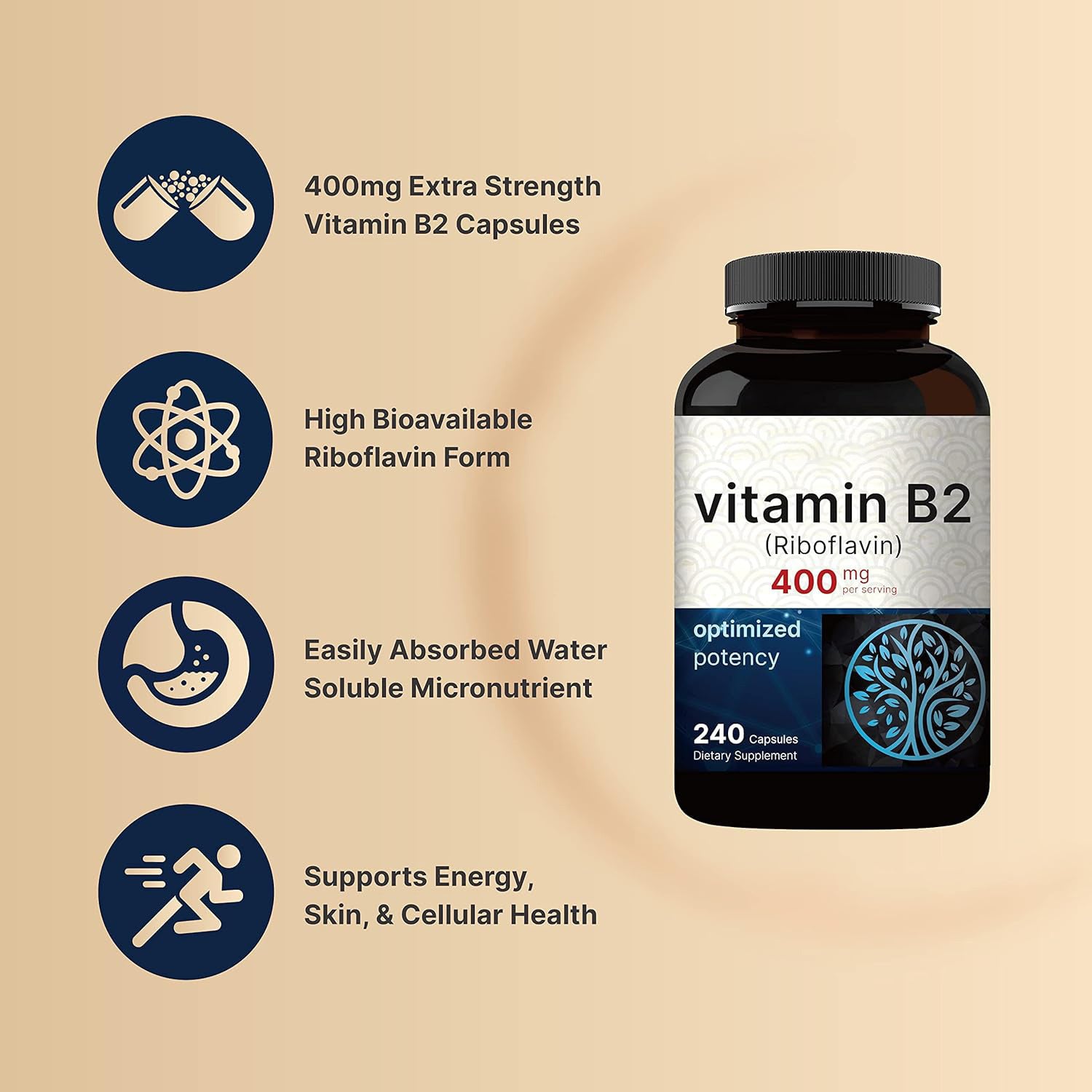 Nutricost Vitamin B12 2000mcg bottle, 240 capsules for energy and wellness support