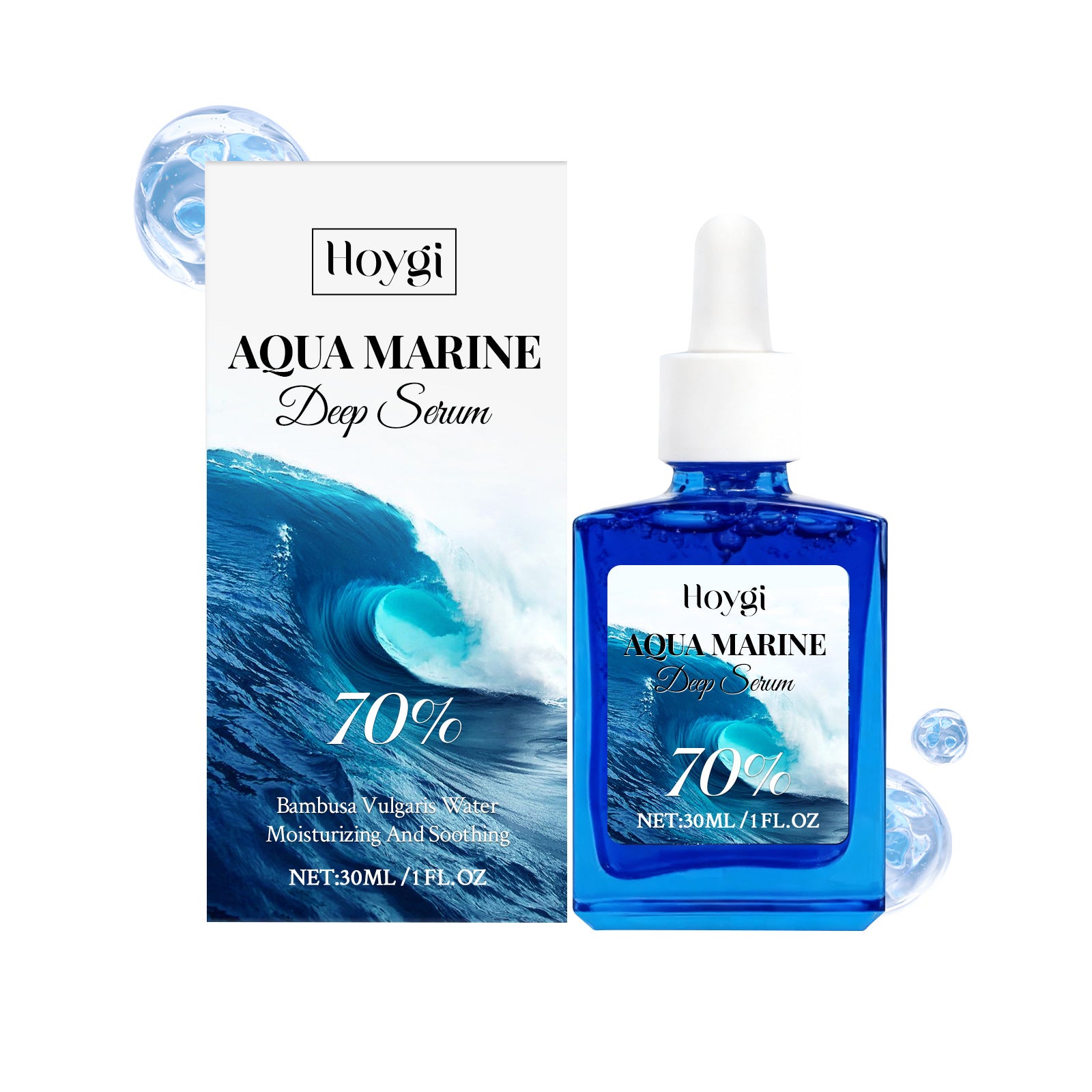 Aqua Marine Deep Hydration Serum emphasizing hydration, nourishment, and radiant skin