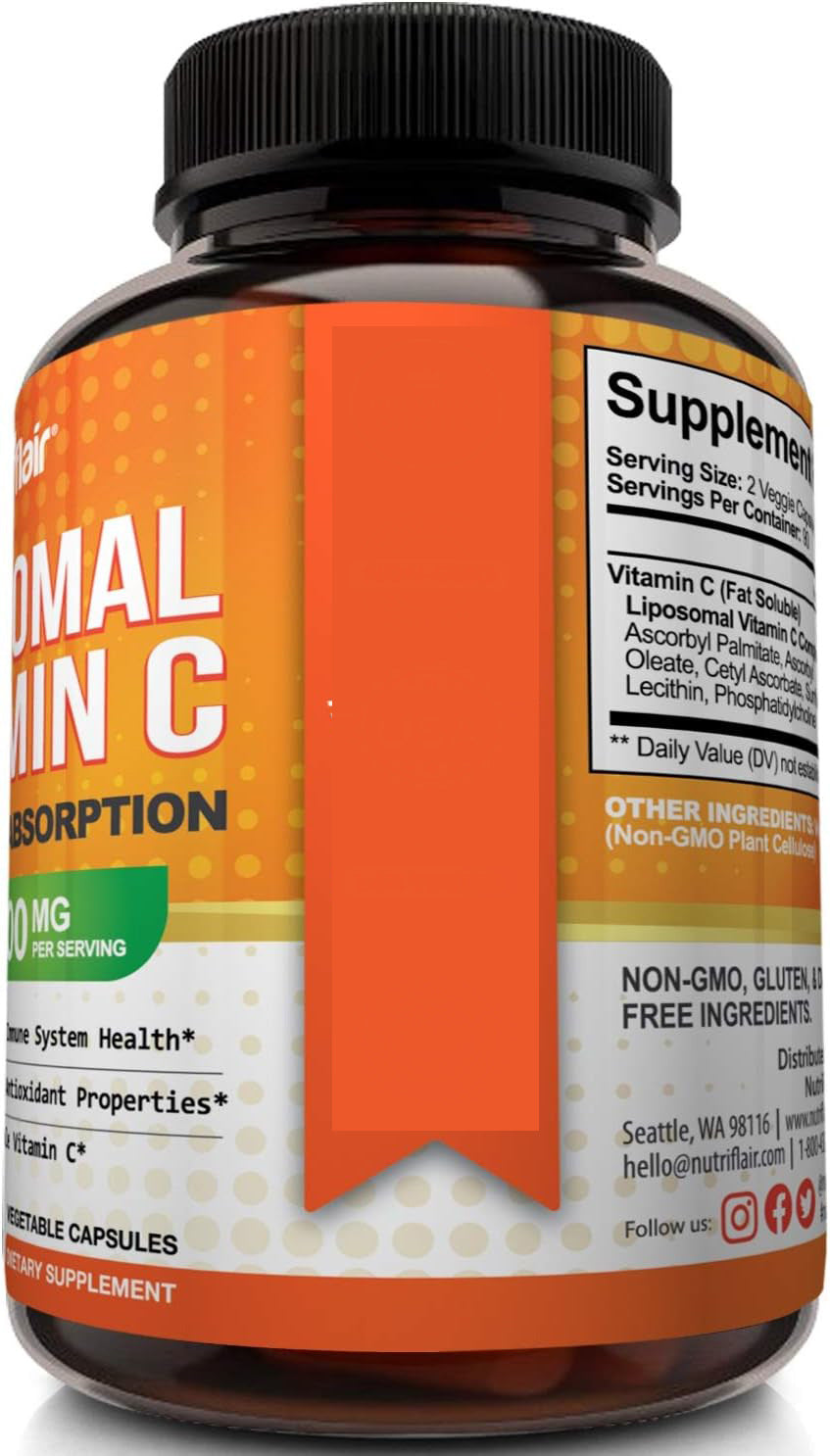 Vitamin C capsules displayed with natural ingredients for immune health